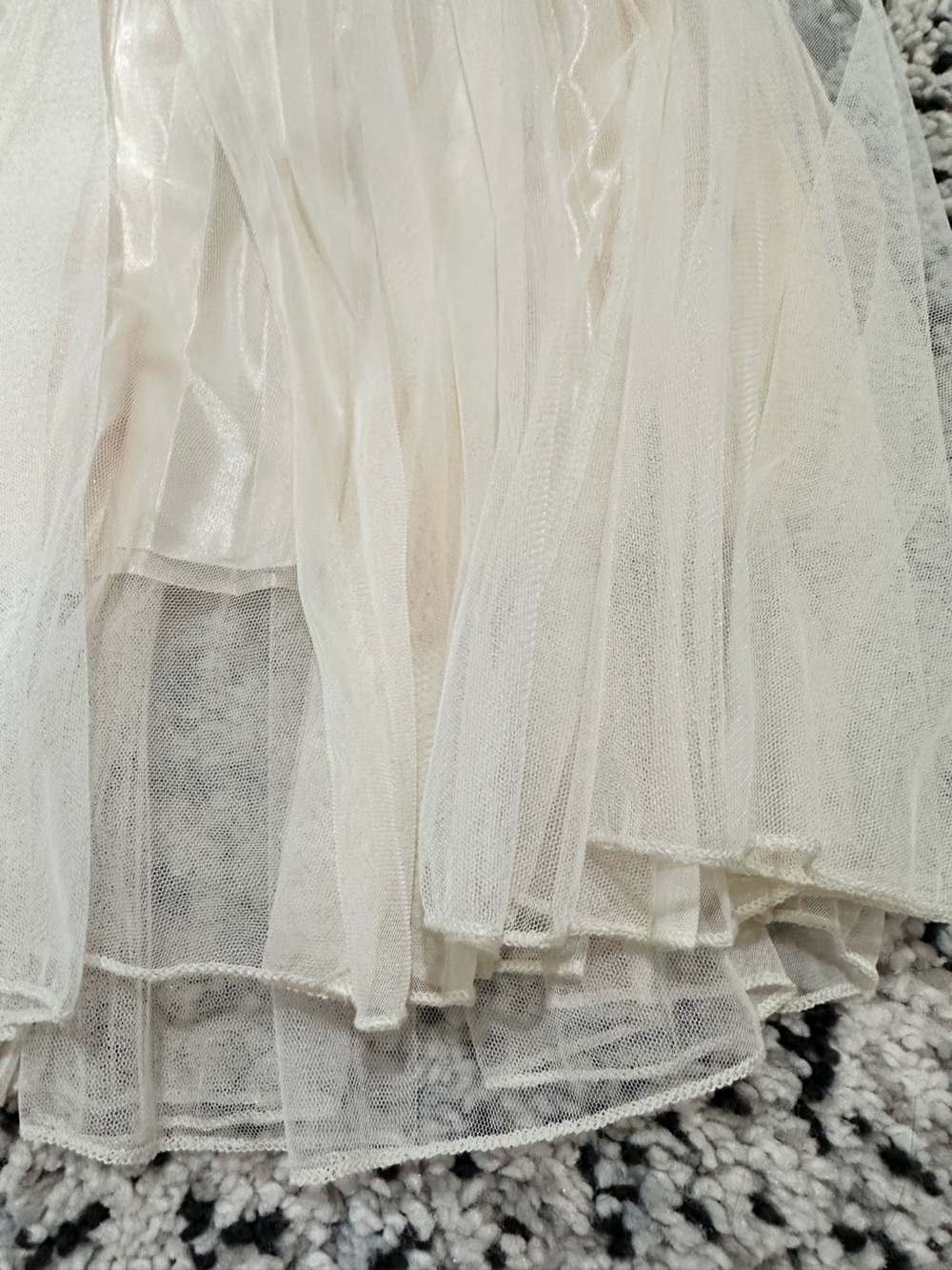 Women's A-Line Tulle Midi Skirt in Soft Beige - Picture 3 of 3